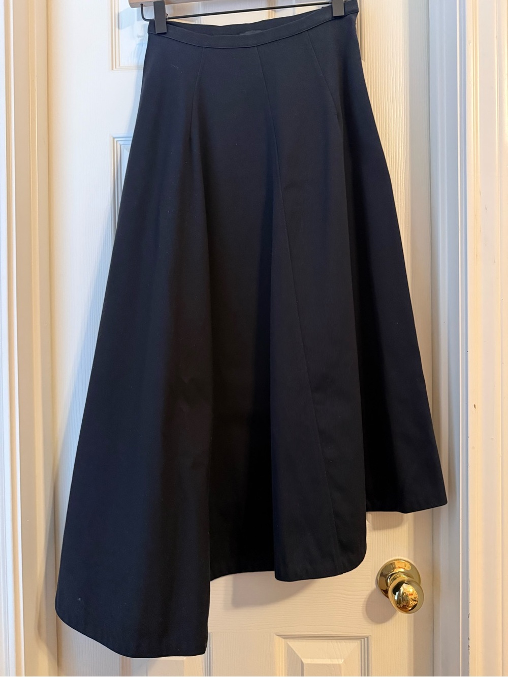 COS Asymmetric Organic Cotton A-line Skirt (Navy)